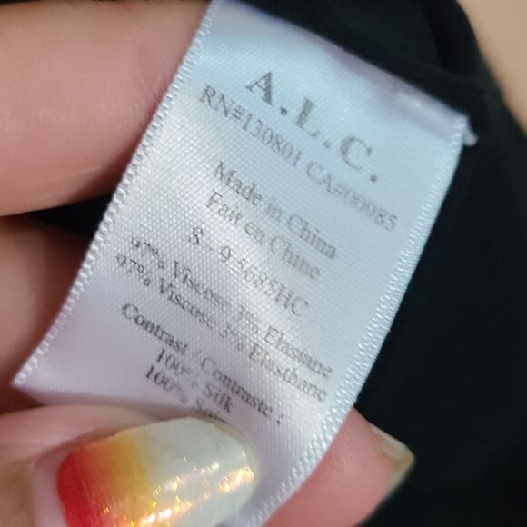 A.L.C. Julian Black Crystal Sequin Crop Top - Picture 5 of 8